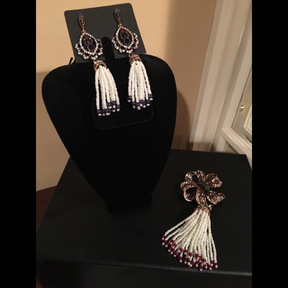 2 pc Earrings and Brooch Set